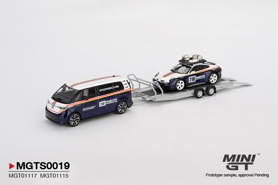 Preorder 31.08.26 Porsche 911 Dakar #718 / Volkswagen ID. Buzz Porsche Centrum Gelderland Roughroads Set MGTS0019