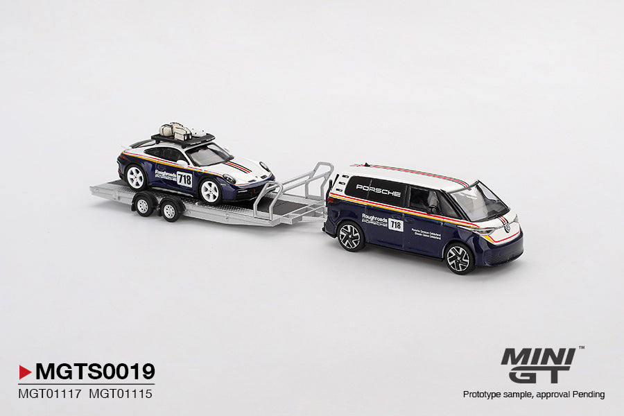 Preorder 31.08.26 Porsche 911 Dakar #718 / Volkswagen ID. Buzz Porsche Centrum Gelderland Roughroads Set MGTS0019
