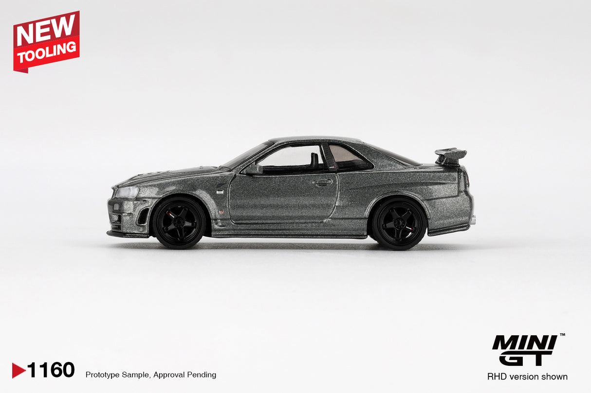 Preorder 17.08.26 Nissan Skyline GT-R Dark Metal Gray (NISMO BNR34 CRS Version) MGT01160