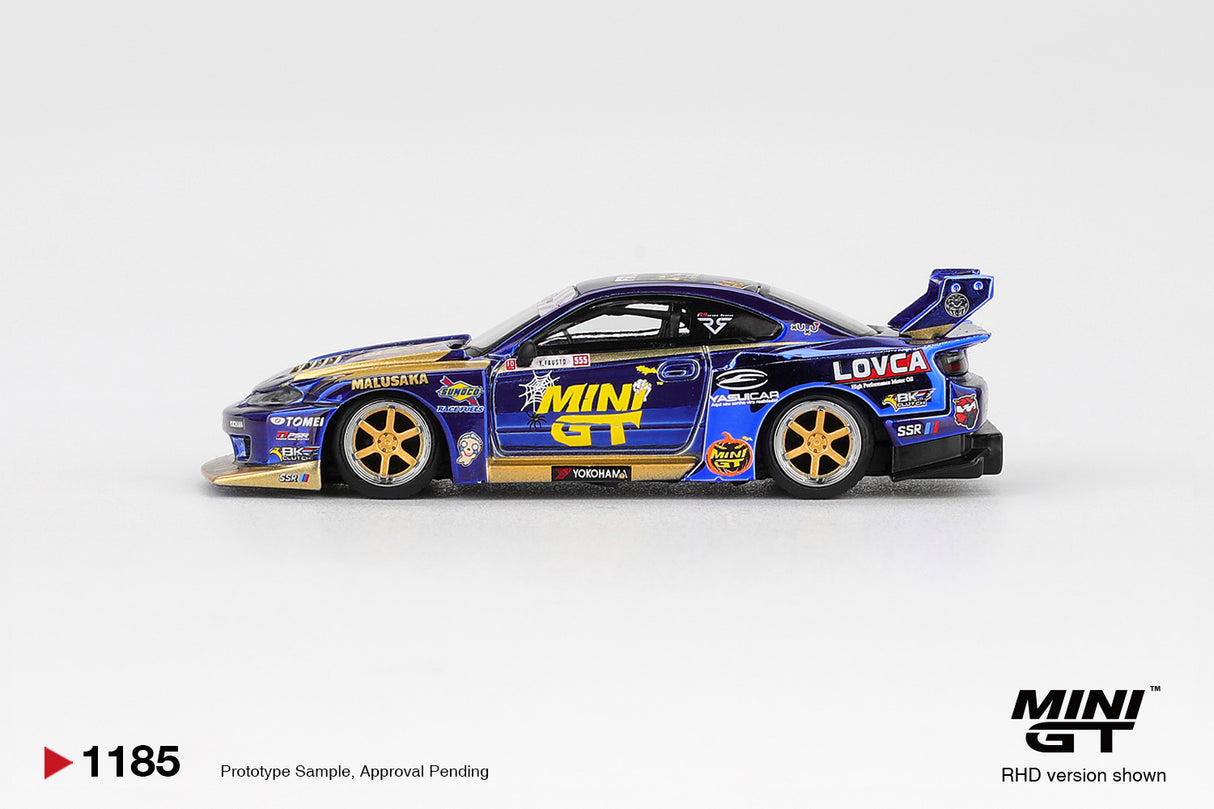 Preorder 17.08.26 Nissan LB-Super Silhouette S15 SILVIA #555 Team MINI GT Liberty Walk 2025 Formula Drift Halloween Special MGT01185