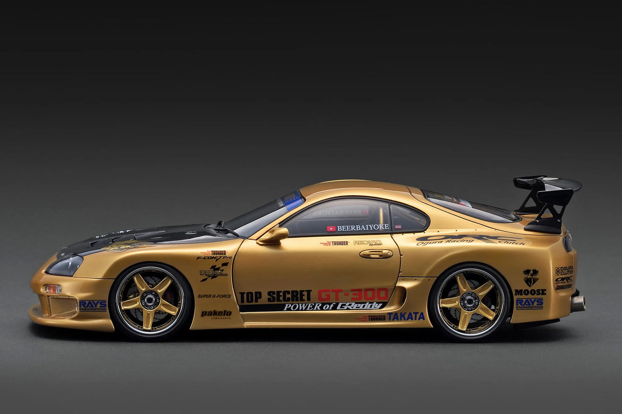 TOP SECRET GT300 Toyota Supra A80 Oro 1:18 IG3847