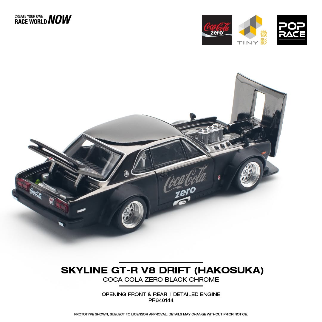 Preorder 31.08.26 Nissan Skyline GT-R Drift Hakosuka Coca-Cola Zero JP Black Chrome