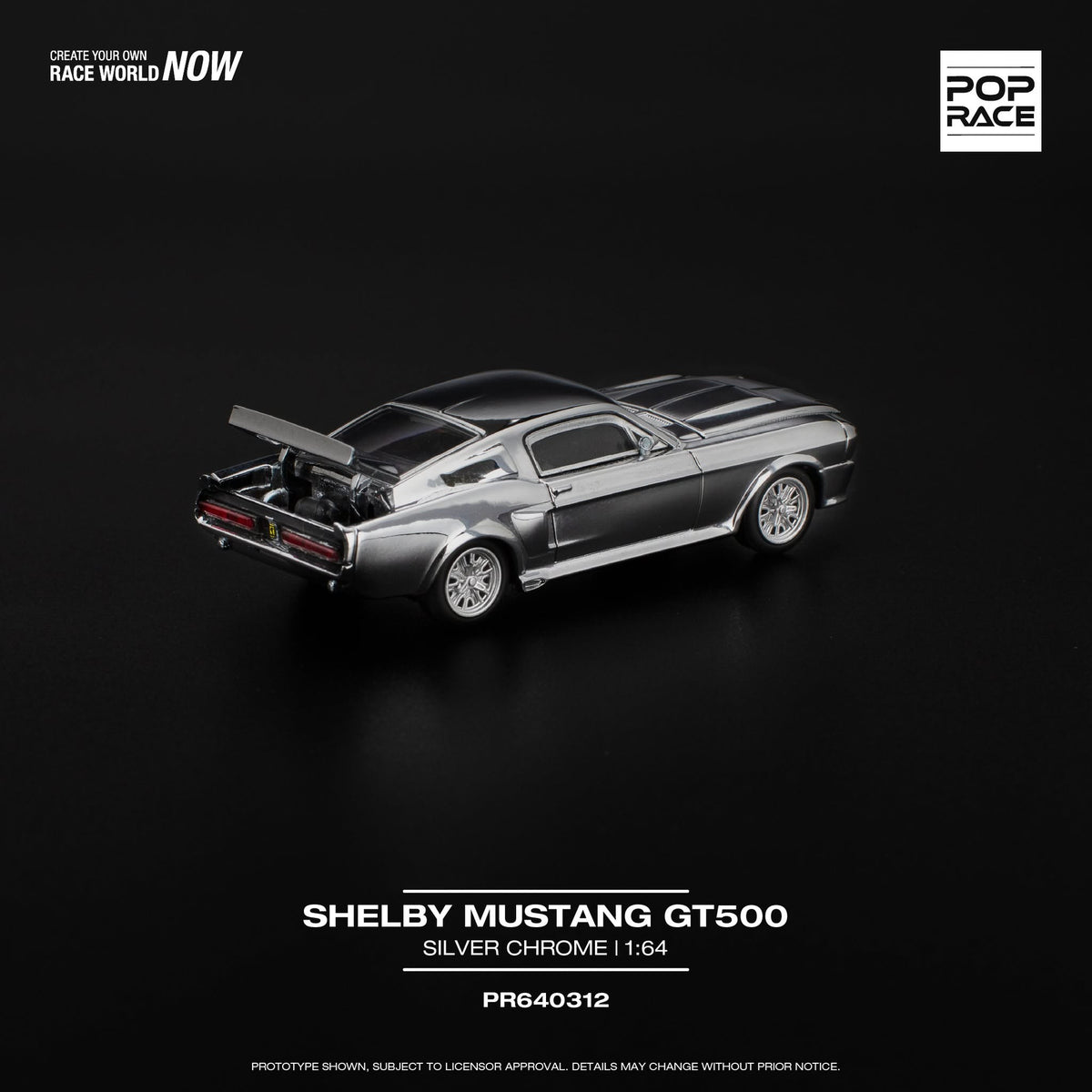 Shelby Mustang GT500 cromata argentata