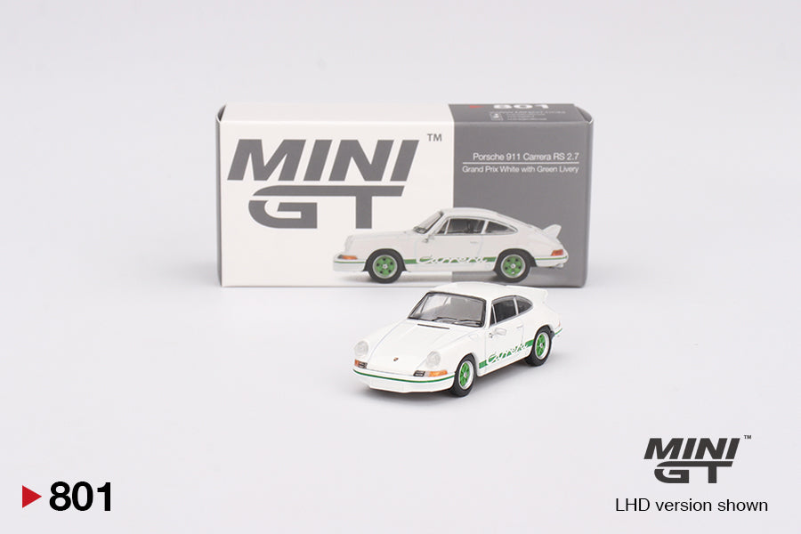 Porsche 911 Carrera RS 2.7 Grand Prix White with Green Livery MGT00801
