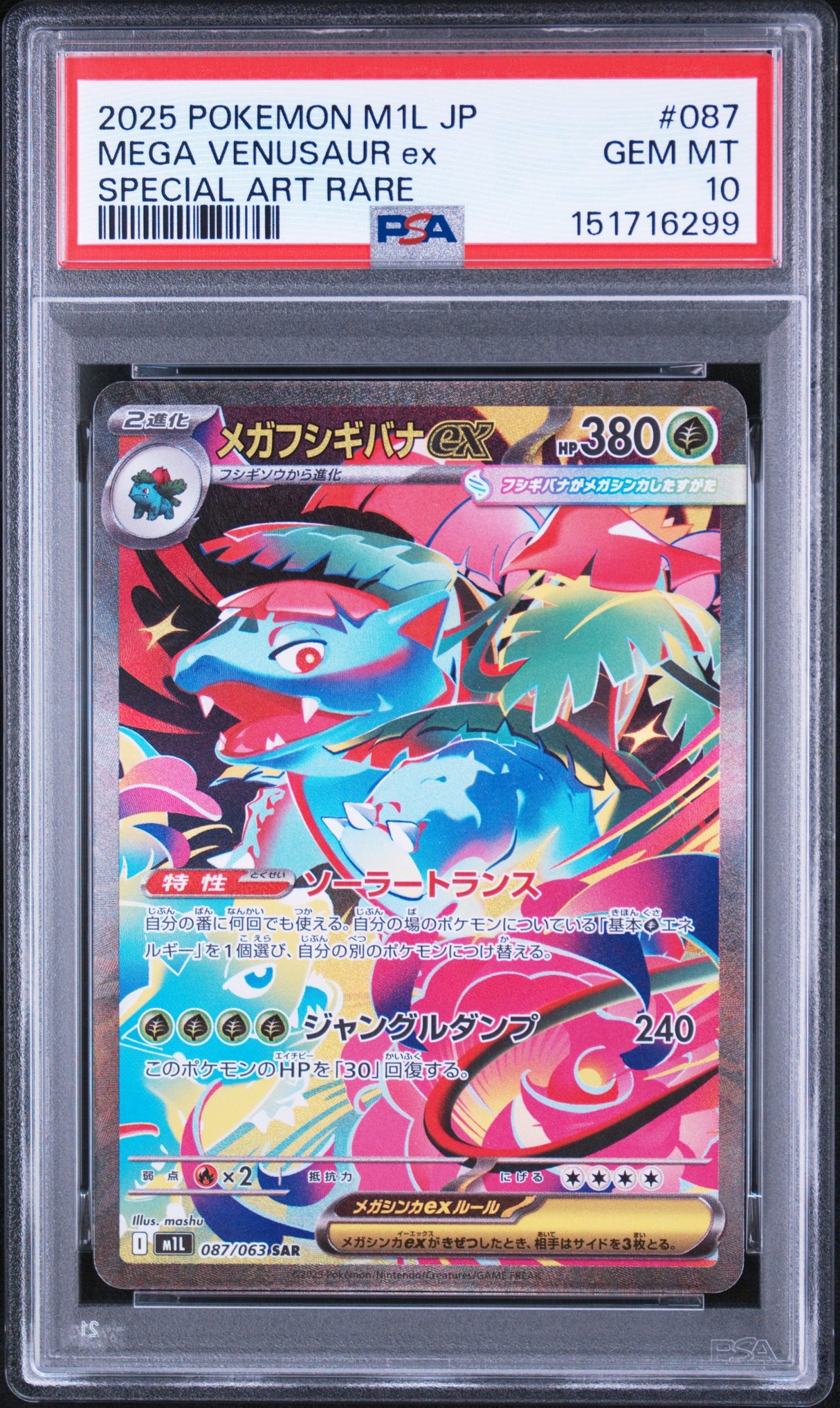 PSA 10 | Sequentiel Set Bulbasaur 064, Ivysaur 065, Venusaur 087