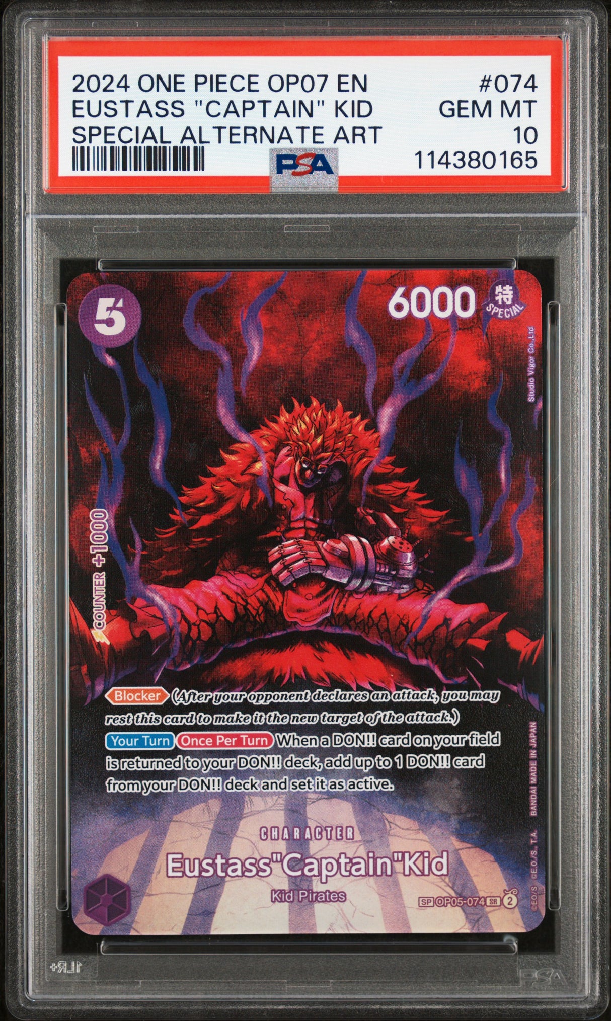 Eustass Captain Kid OP07-074 PSA10
