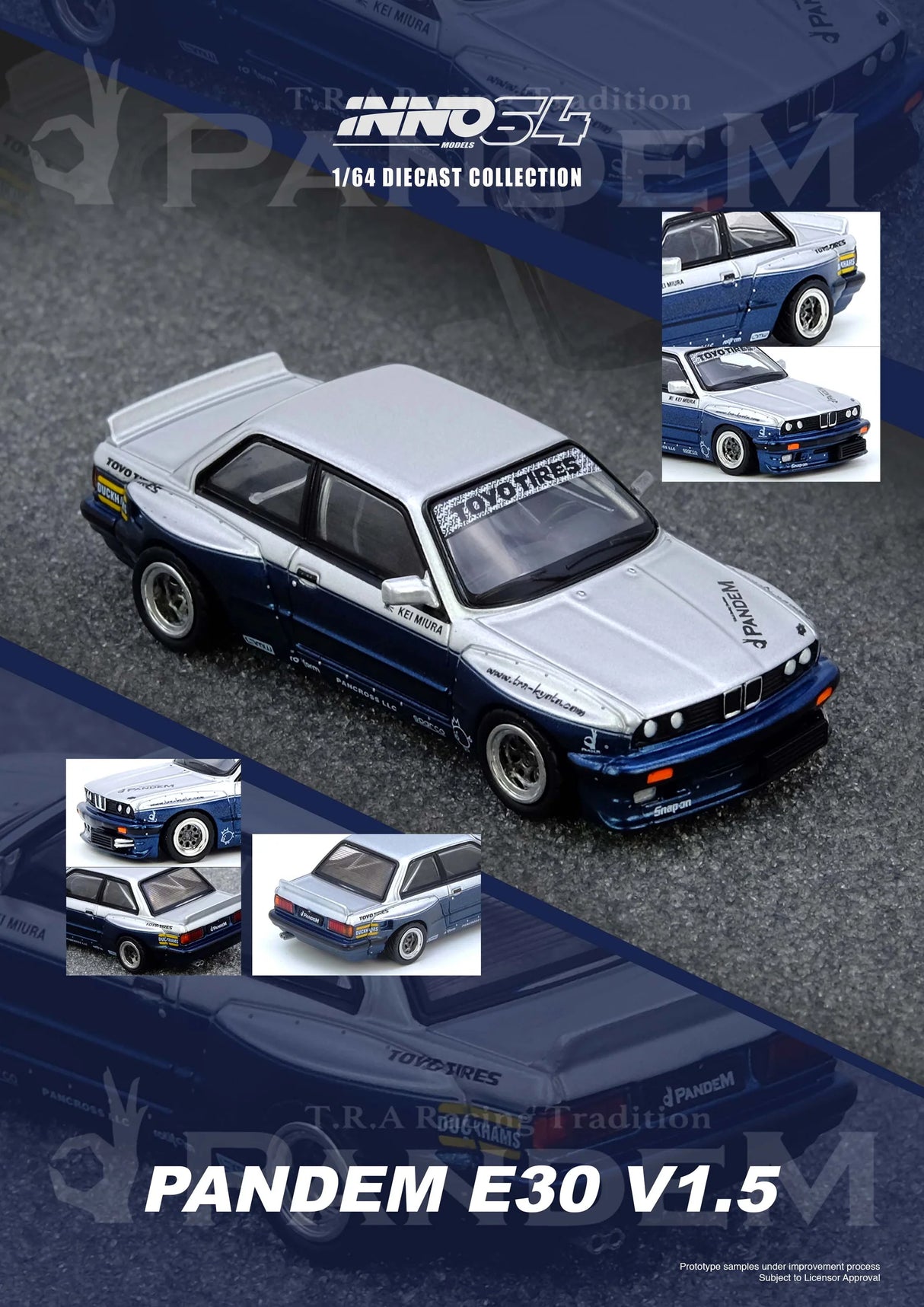 (Preorder Q2 2026) PANDEM Rocket Bunny E30 M3 Silver/Blue