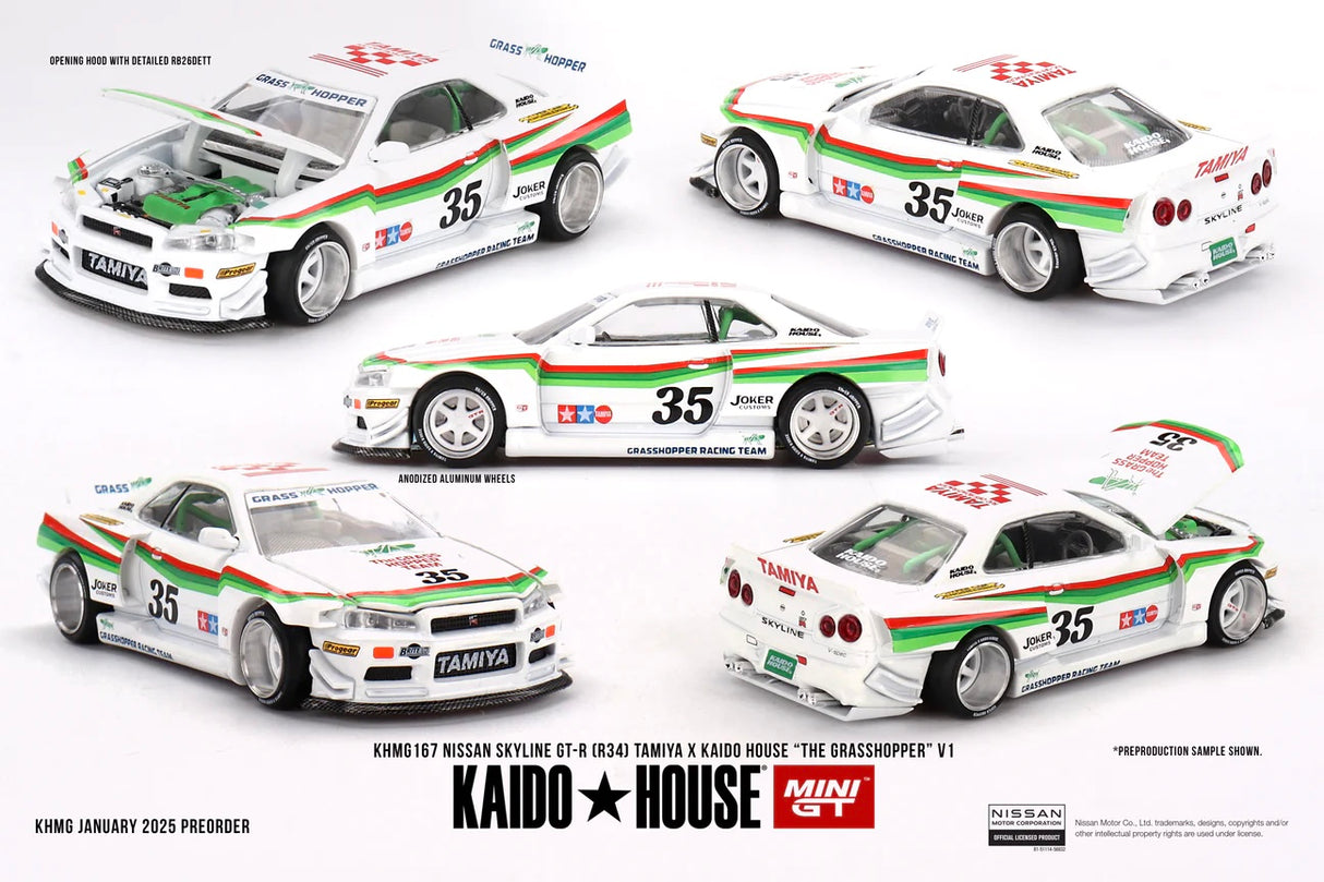 Nissan Skyline GT-R (R34) TAMIYA x KAIDO HOUSE "The GRASSHOPPER" V1 KHMG167