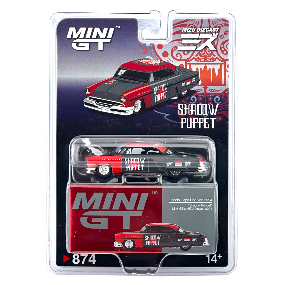 Lincoln Capri Hot Rod 1954 "Shadow Puppet" MINI GT x MIZU Diecast 2024 MGT00874