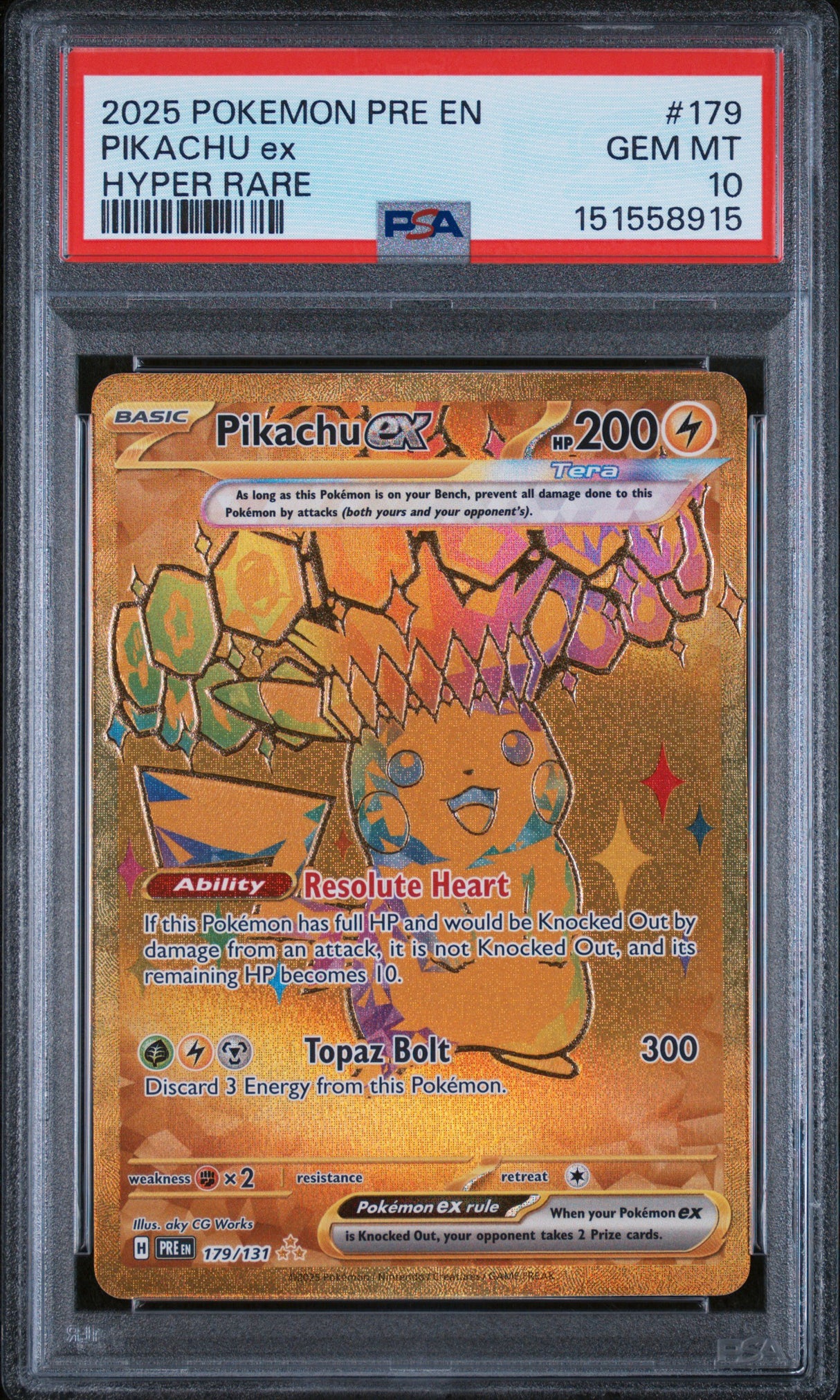 PSA 10 | Pikachu ex 179/131