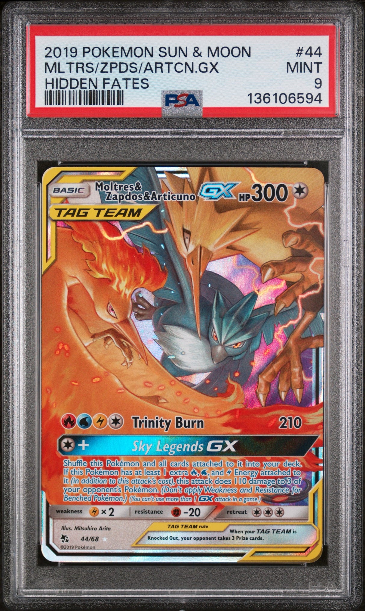 PSA 9 | Moltres Zapdos Articuno 44/68