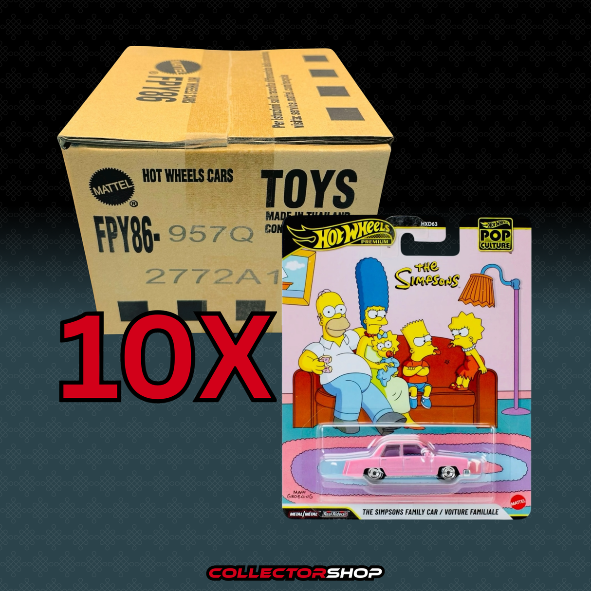 Preorder 17.08.26 The Simpsons Family Car Case (10x Hot Wheels)