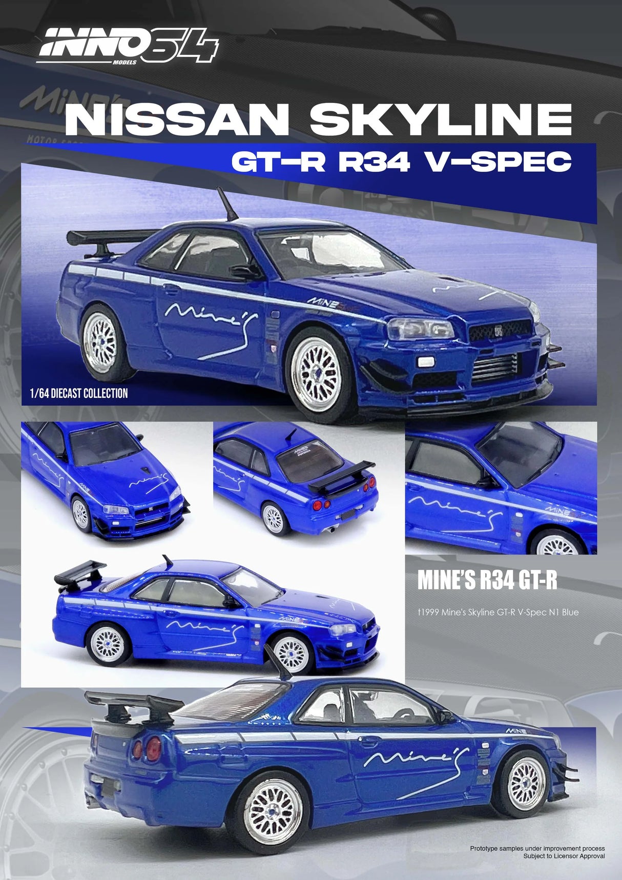 Nissan Skyline GT-R R34 V-Spec N1 Tuned by Mine's Blue