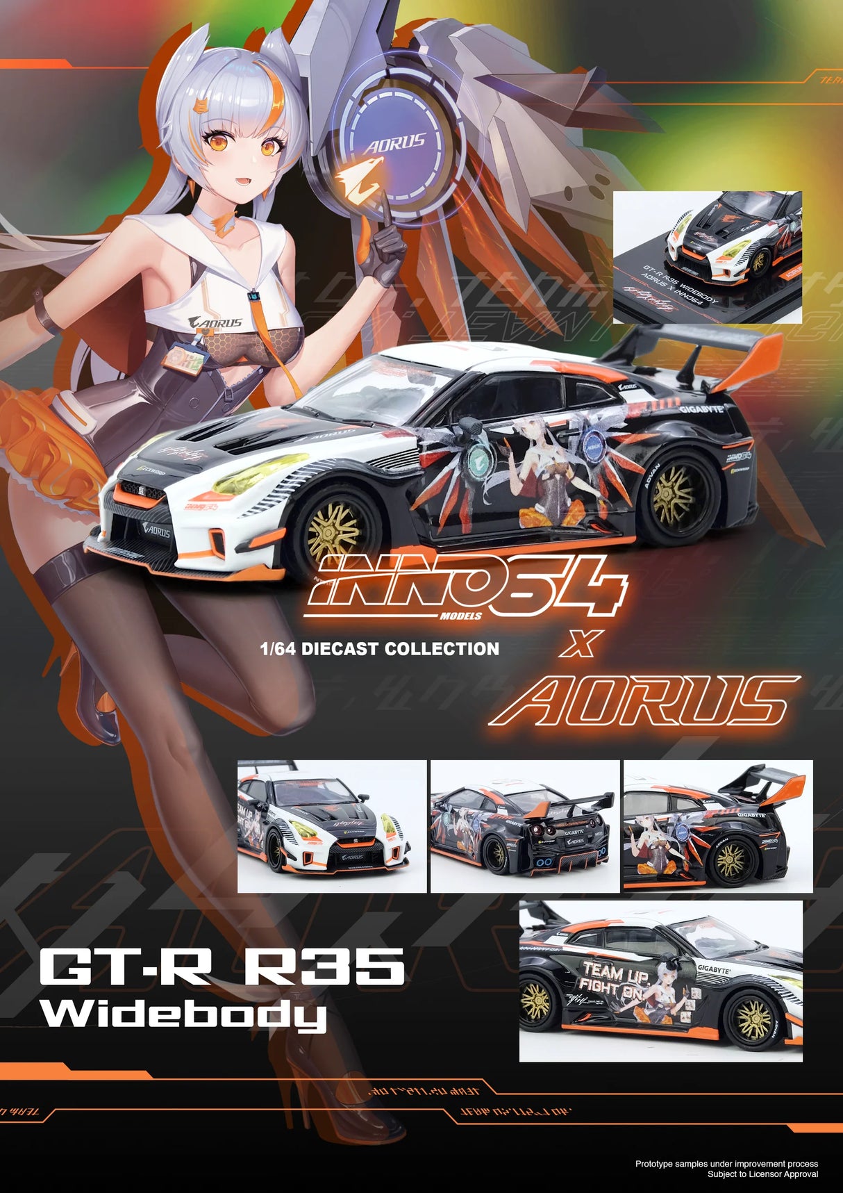 (Preorder Q1 2026) Nissan Skyline GT-R R35 WIDEBODY AORUS X INNO64 Limited Edition
