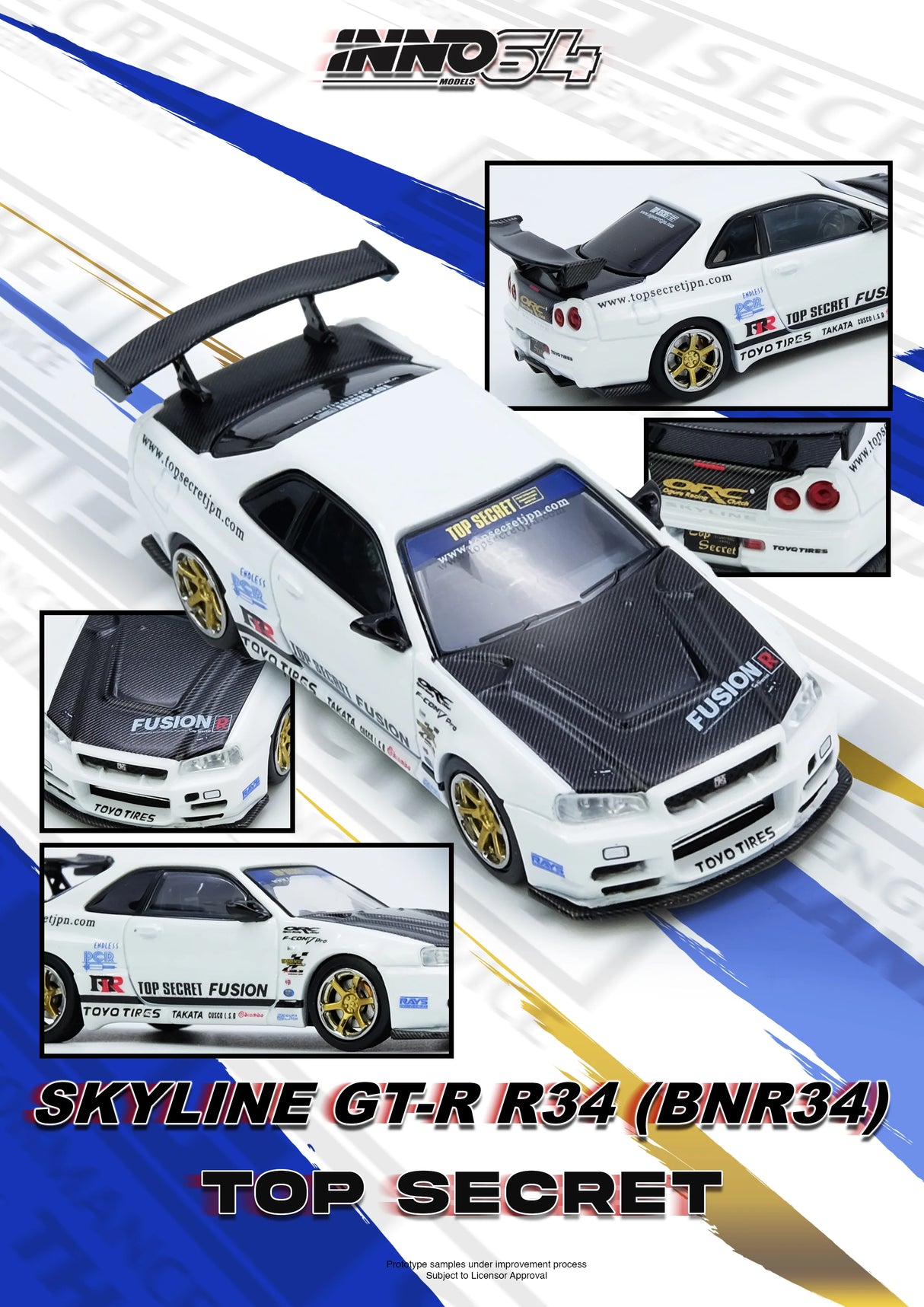(Preorder Q1 2026) Nissan Skyline GT-R (R34) Top Secret White