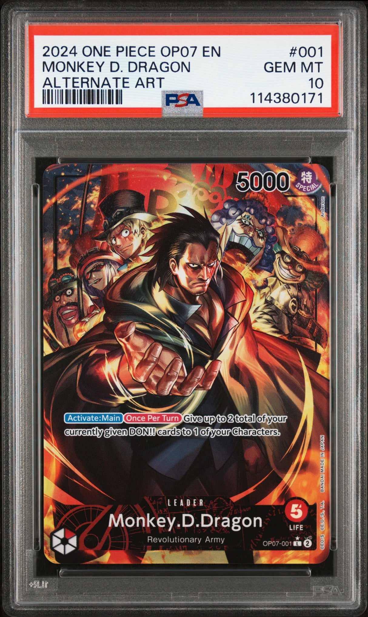 Monkey D Dragon OP07-001 PSA10