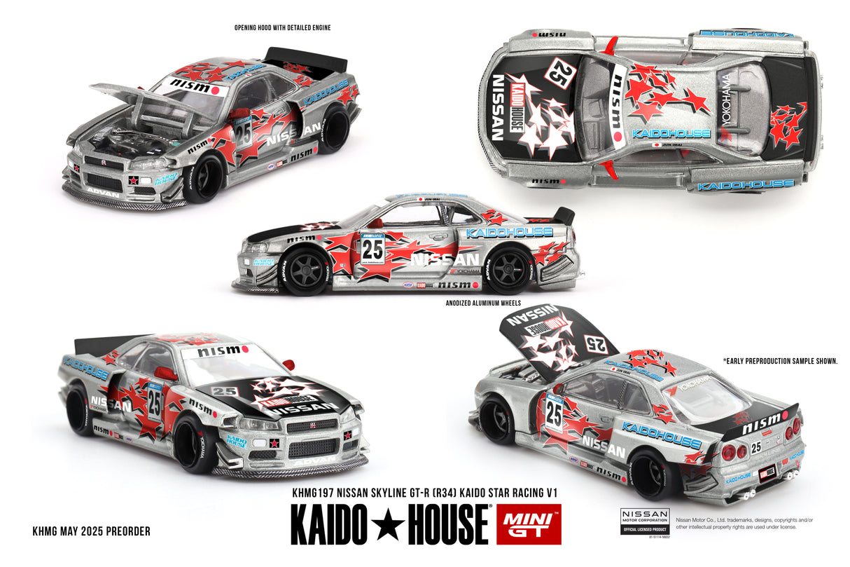 (Preorder 2026) Nissan Skyline GT-R (R34) Kaido Star Racing V1 KHMG197