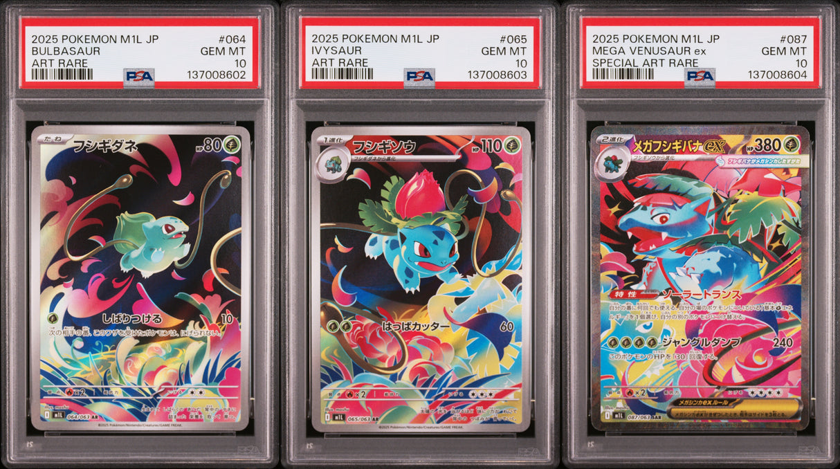 PSA 10 | Sequentiel Set Bulbasaur Ivysaur Venusaur