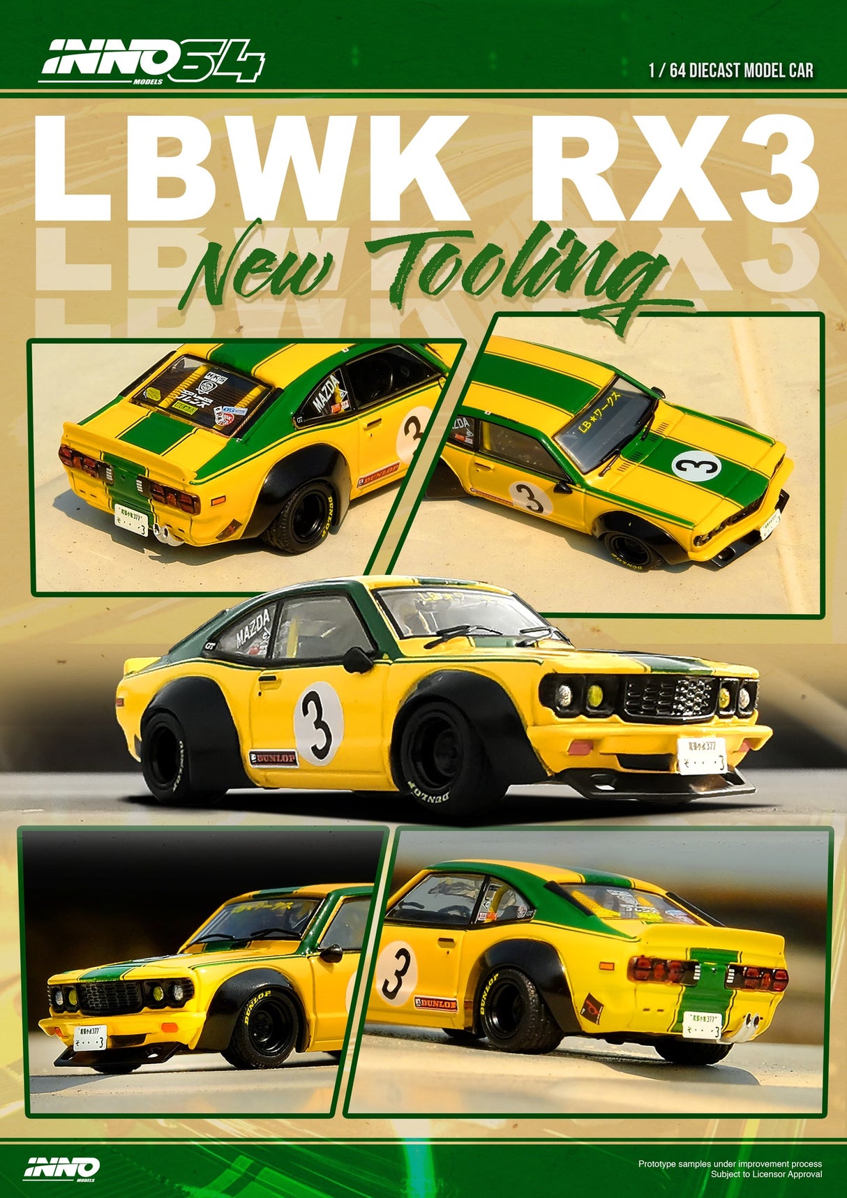 Mazda RX-3 Savanna LBWK Yellow