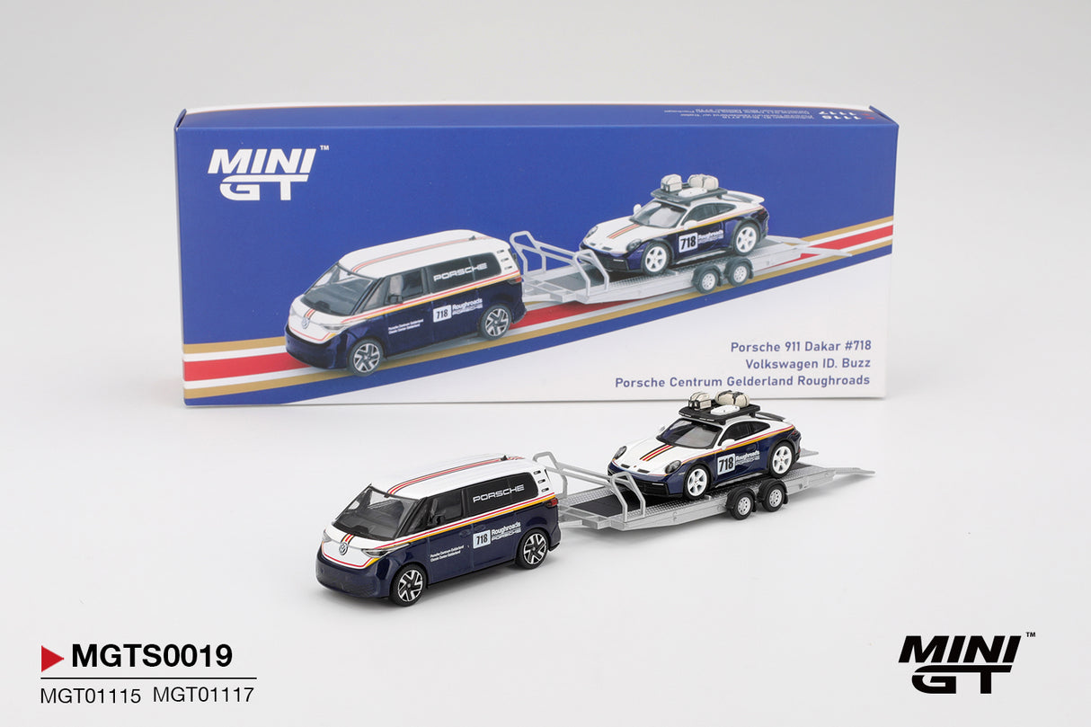 Preorder 31.08.26 Porsche 911 Dakar #718 / Volkswagen ID. Buzz Porsche Centrum Gelderland Roughroads Set MGTS0019