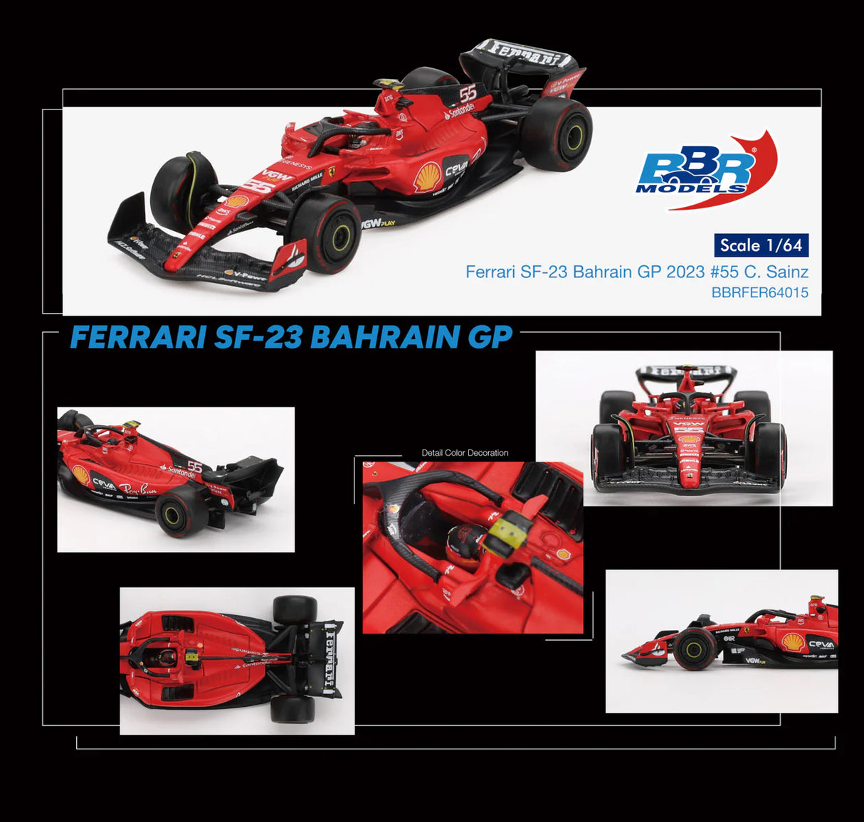 Ferrari SF23 #55 C. Sainz 2023 Bahrain GP