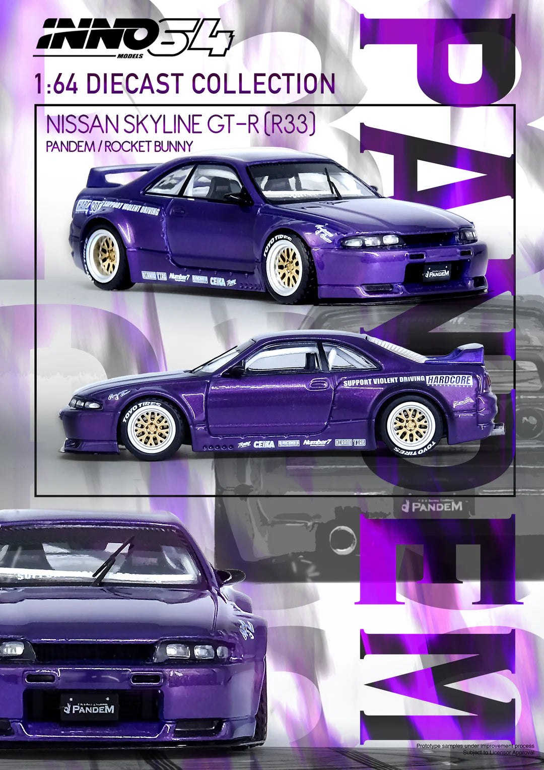 Preordine 26.08.17 Nissan Skyline GT-R R33 Pandem / Rocket Bunny Viola