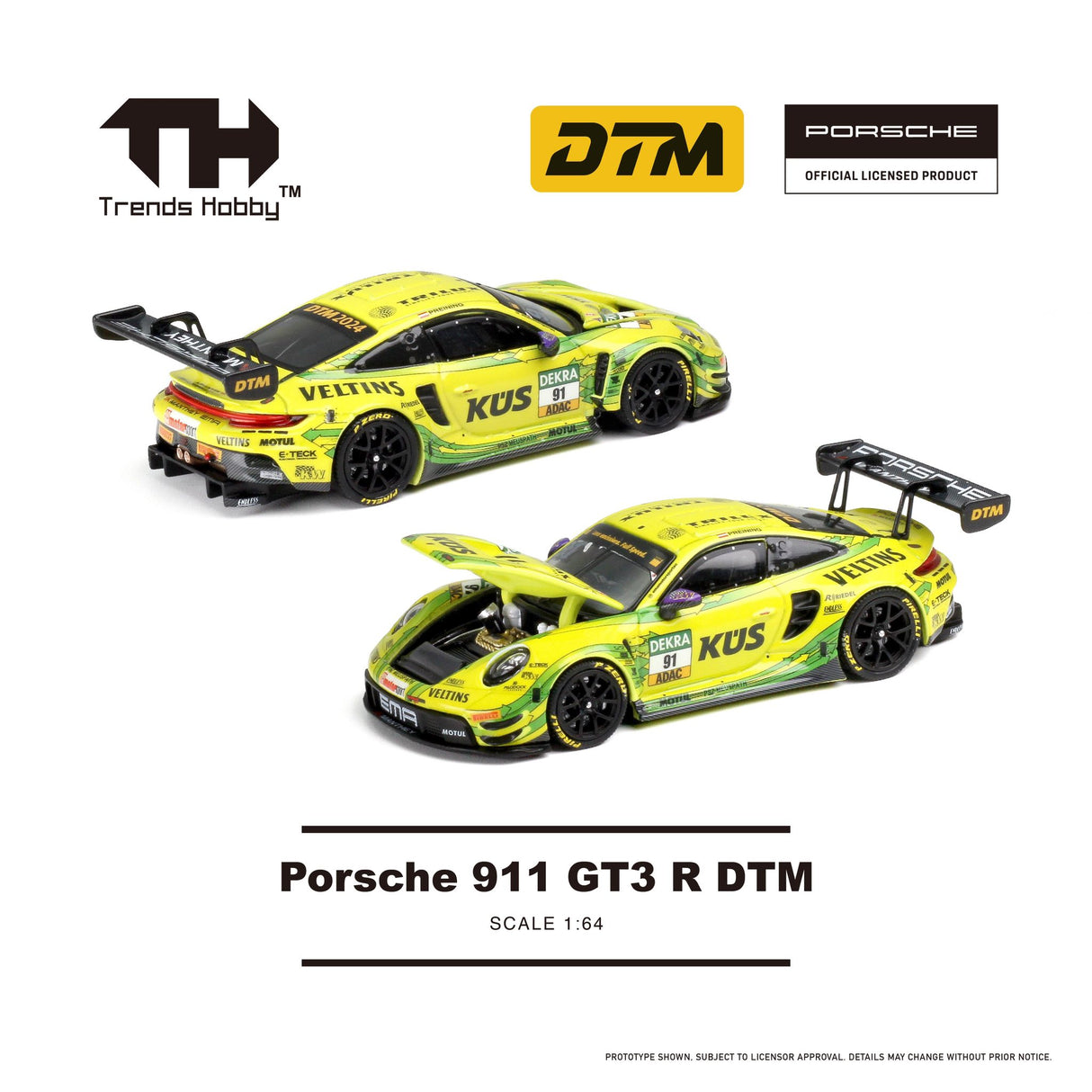 Porsche 911 GT3 R DTM #91 Yellow