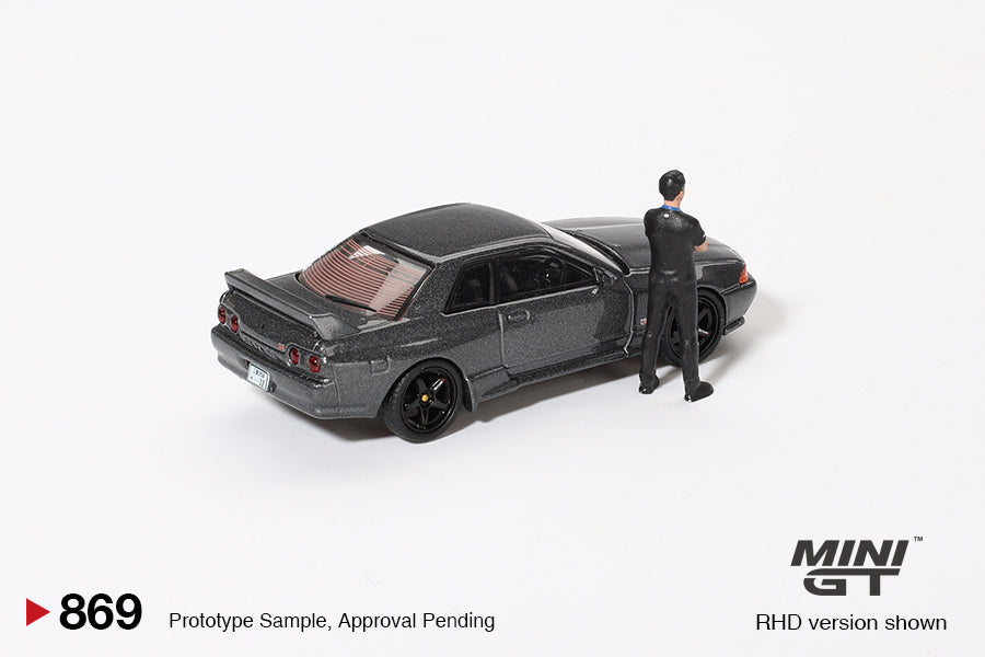 Nissan Skyline GT-R (R32) Gunmetal W/ Matsuda Figure Tsugio Matsuda Collection MGT00869