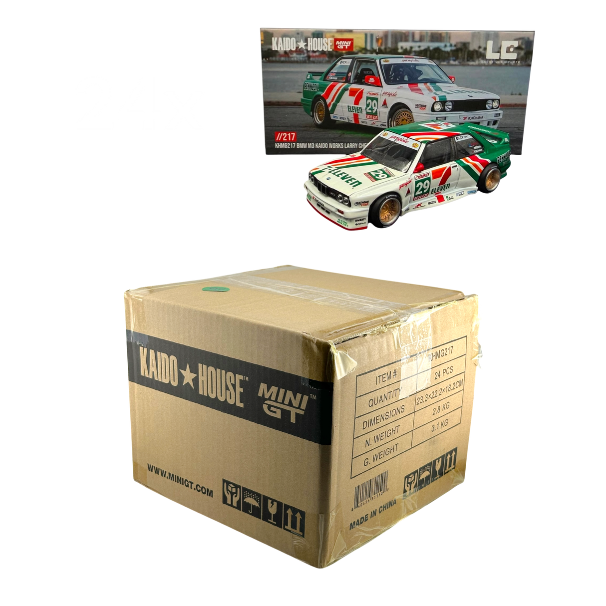 CASE: 24x BMW M3 Kaido Works Larry Chen V1 KHMG217 (inklusive 1 CHASE)