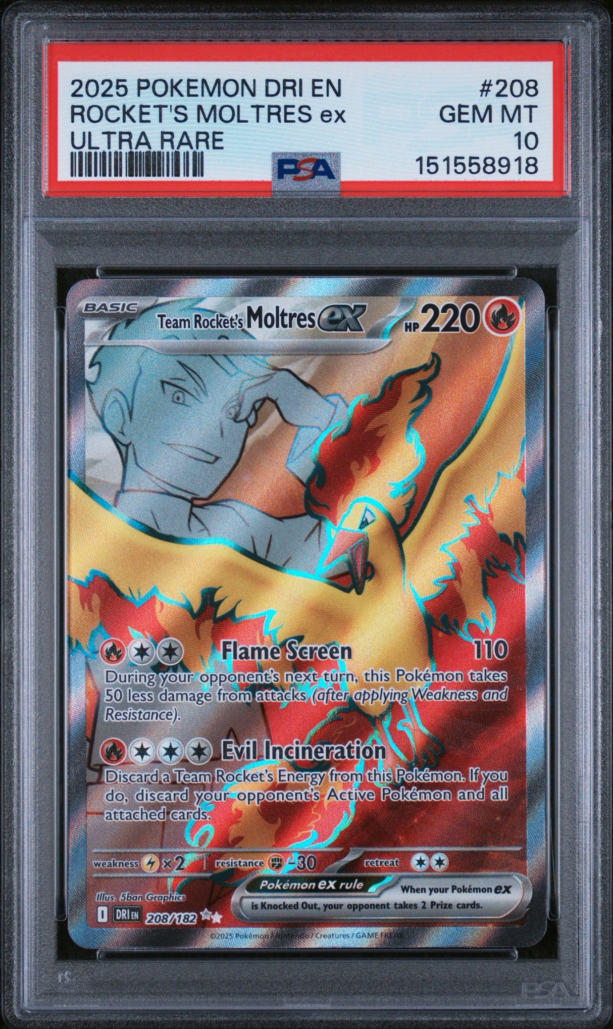 PSA 10 | Rocket's Moltres 208/182