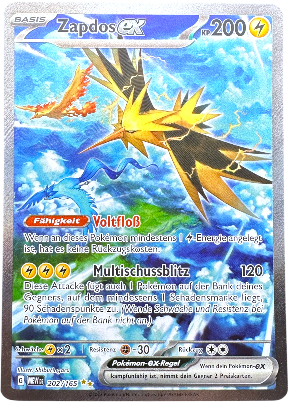 Zapdos ex 202/165 NM (DE)