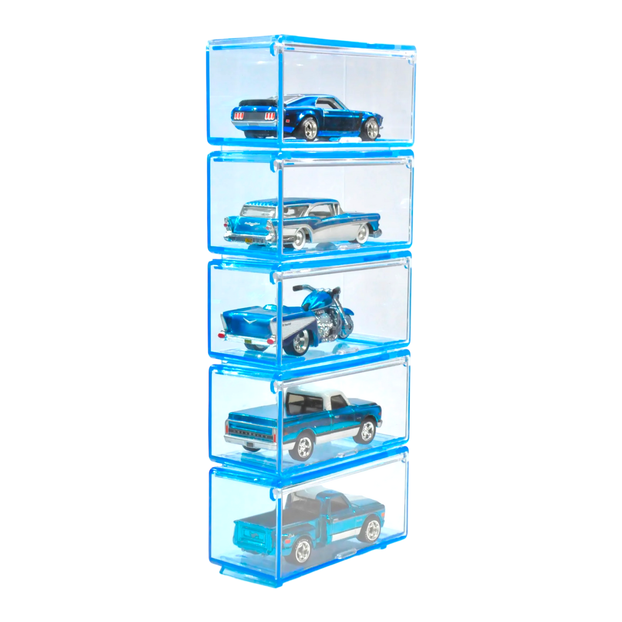 Diecast Storage Set of 5 Boxes 1:64 Blue