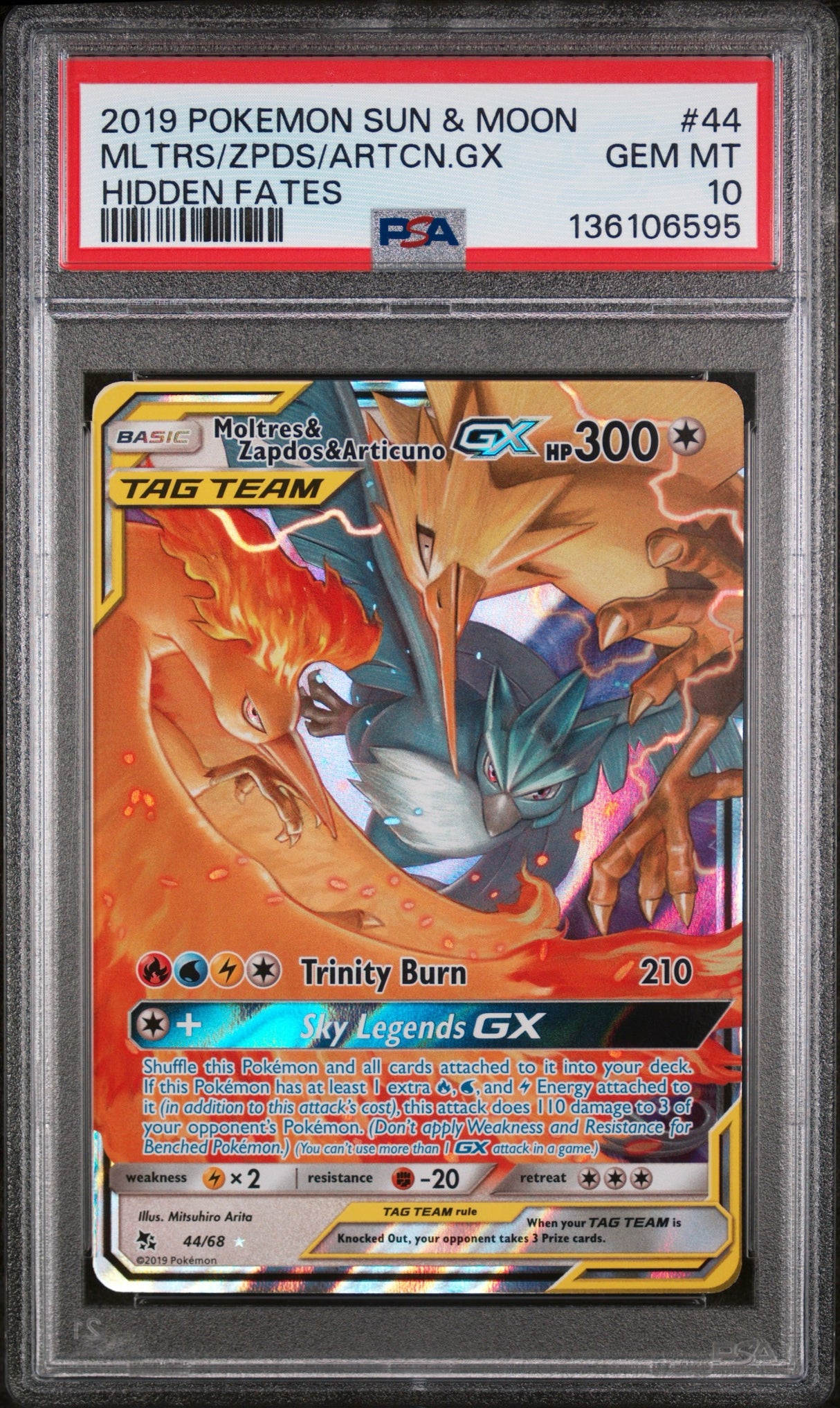 PSA 10 | Moltres Zapdos Articuno 44/68
