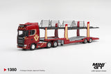 PREORDER Q1 2027 Scania 770S A6x4NA Car Transporter V8  50th anniversary + Car transporter Red MGT01350