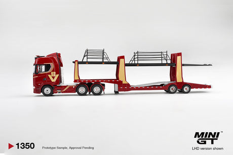 PREORDER Q1 2027 Scania 770S A6x4NA Car Transporter V8  50th anniversary + Car transporter Red MGT01350