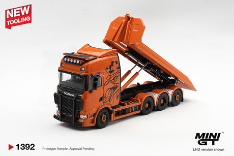PREORDER Q2 Spring 2027 4 SCANIA 770S B8X4NA HOOKLIFT  FLATBED ORANGE 2025 MGT01392