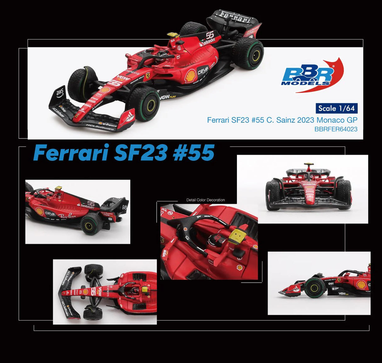 Preordine 17.08.26 Ferrari SF23 #55 C. Sainz 2023 GP di Monaco