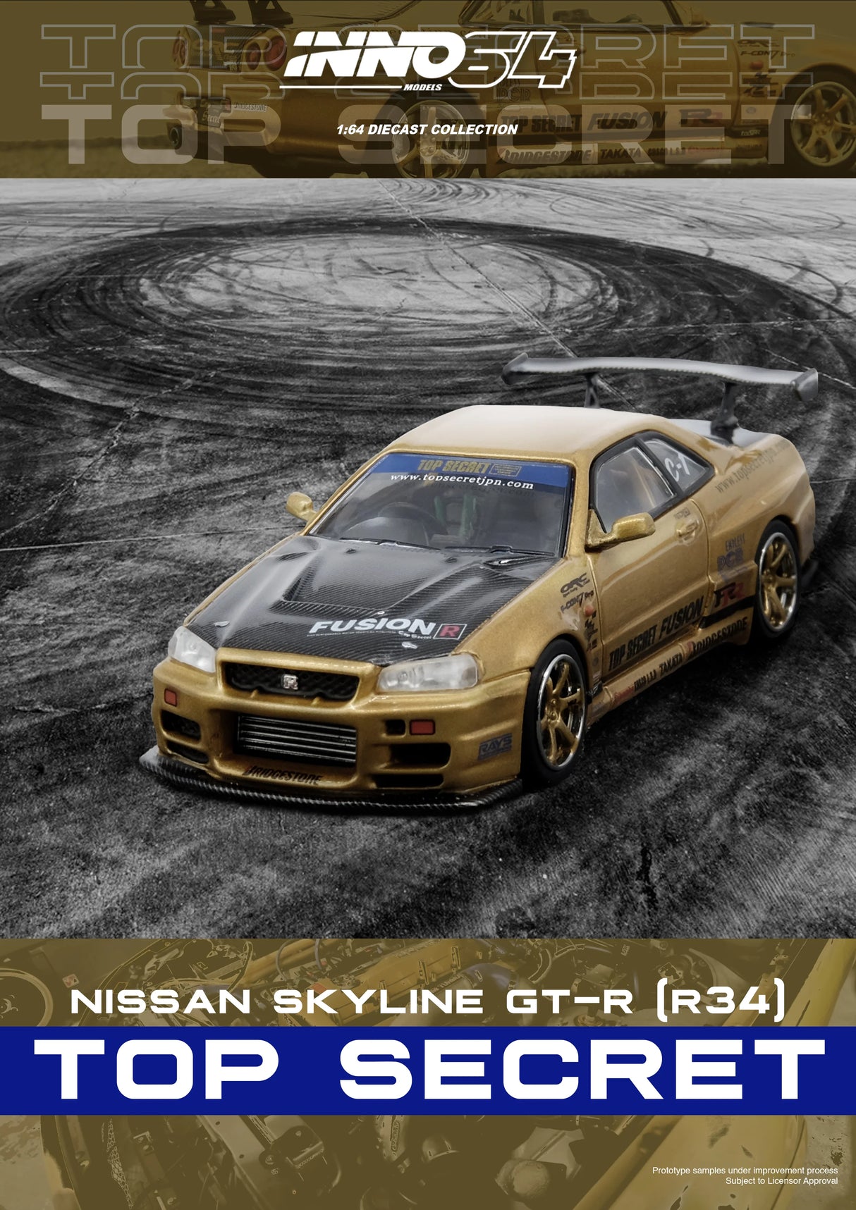 (Preorder November) Nissan Skyline GT-R (R34) Top Secret Gold
