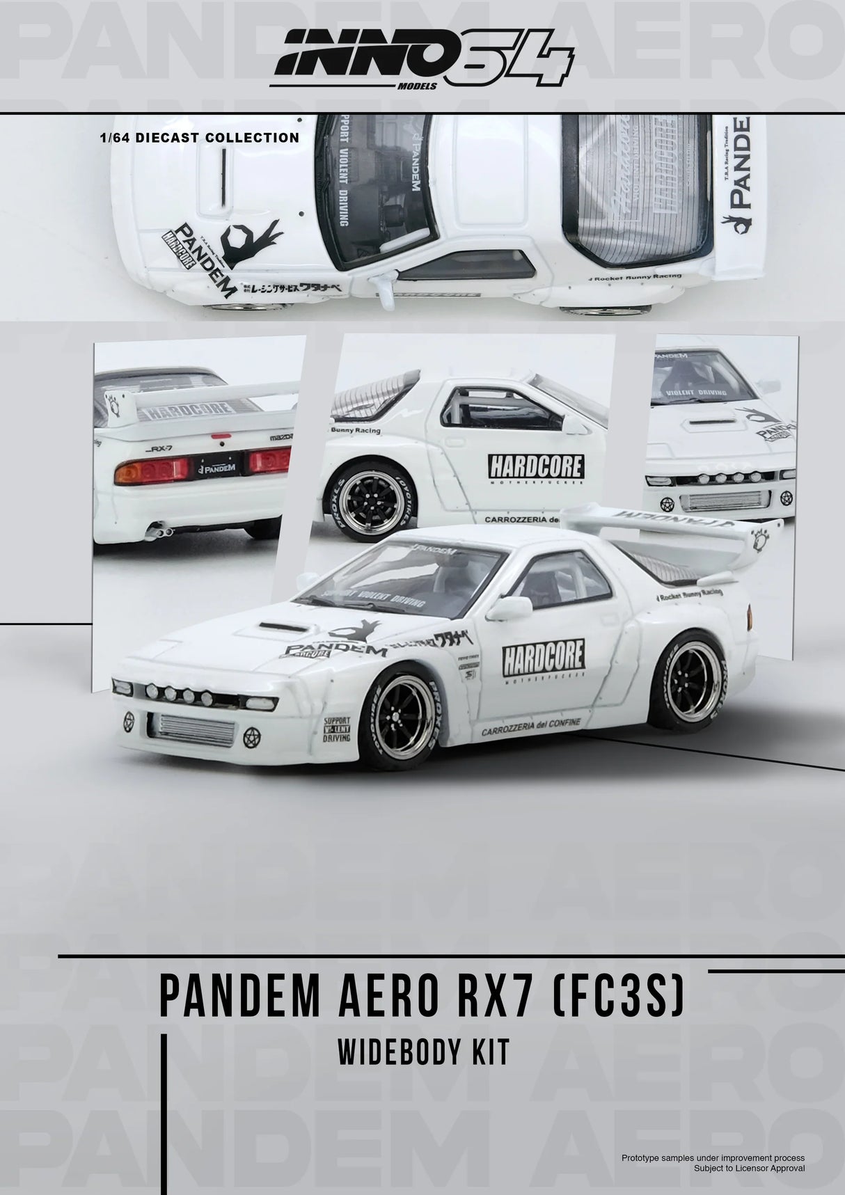 Mazda RX7 FC3S PANDEM AERO Widebody Kit White
