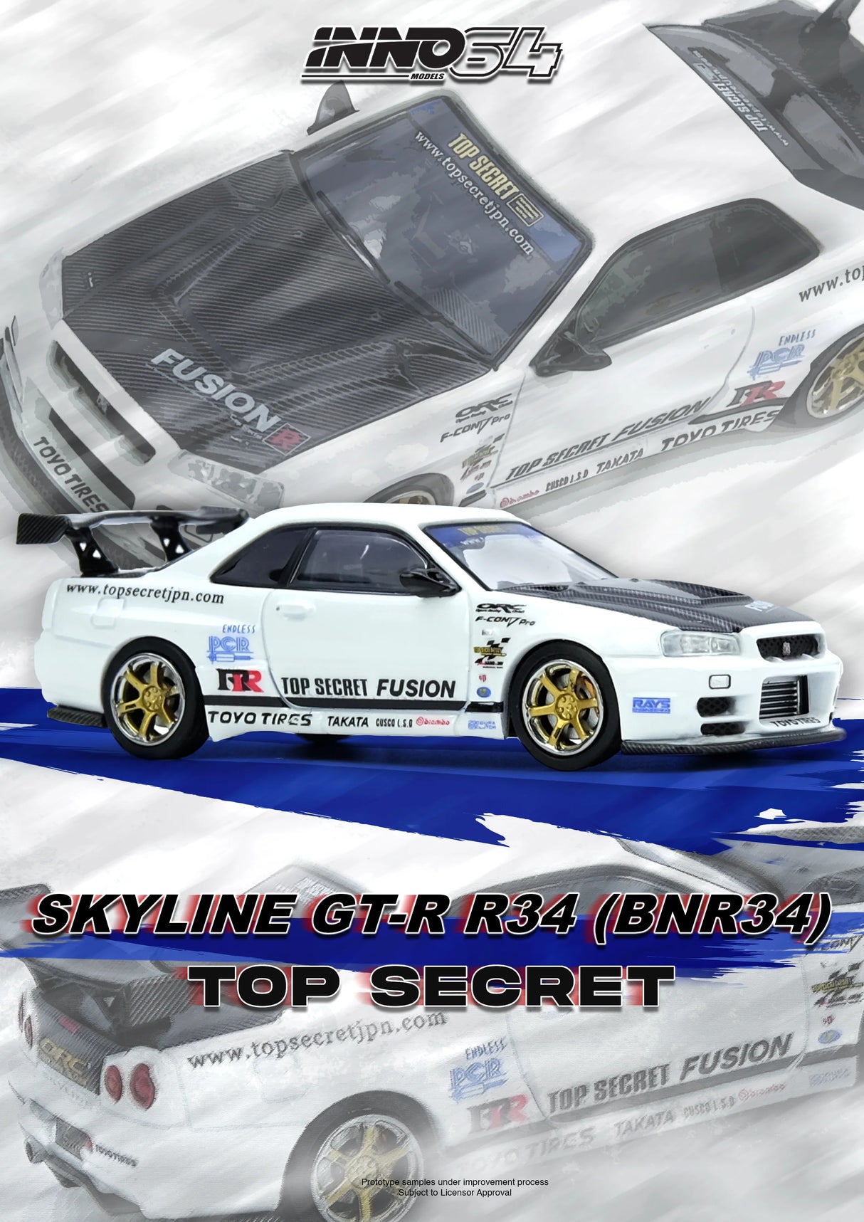 (Preorder Q1 2026) Nissan Skyline GT-R (R34) Top Secret White