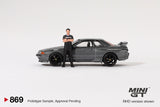 Nissan Skyline GT-R (R32) Gunmetal W/ Matsuda Figure Tsugio Matsuda Collection MGT00869