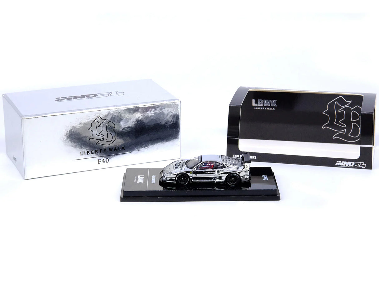 (Preorder November) Ferrari F40 LBWK Chrome Silver China Hobby Expo 2024