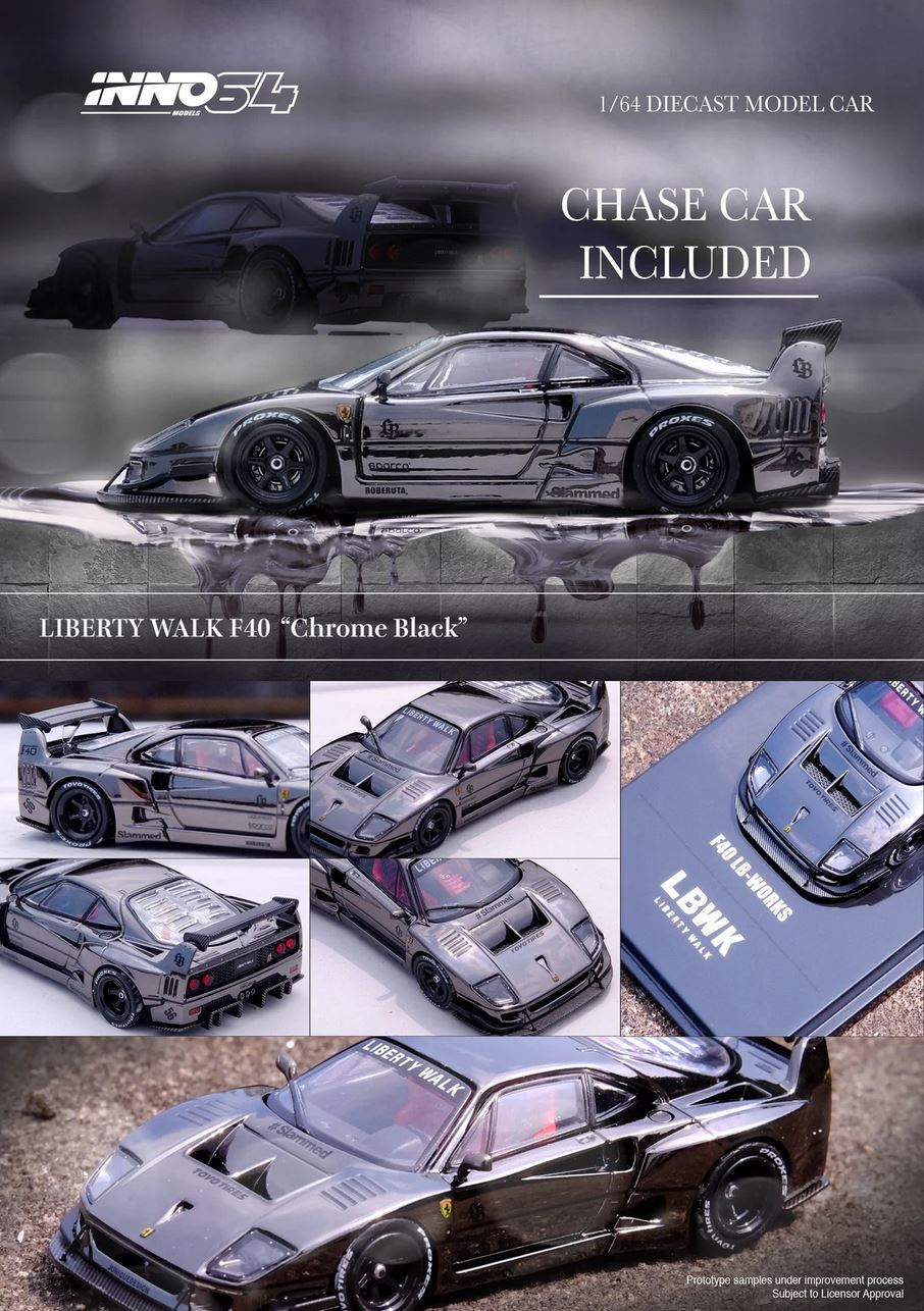 Ferrari F40 LBWK Chrome Black