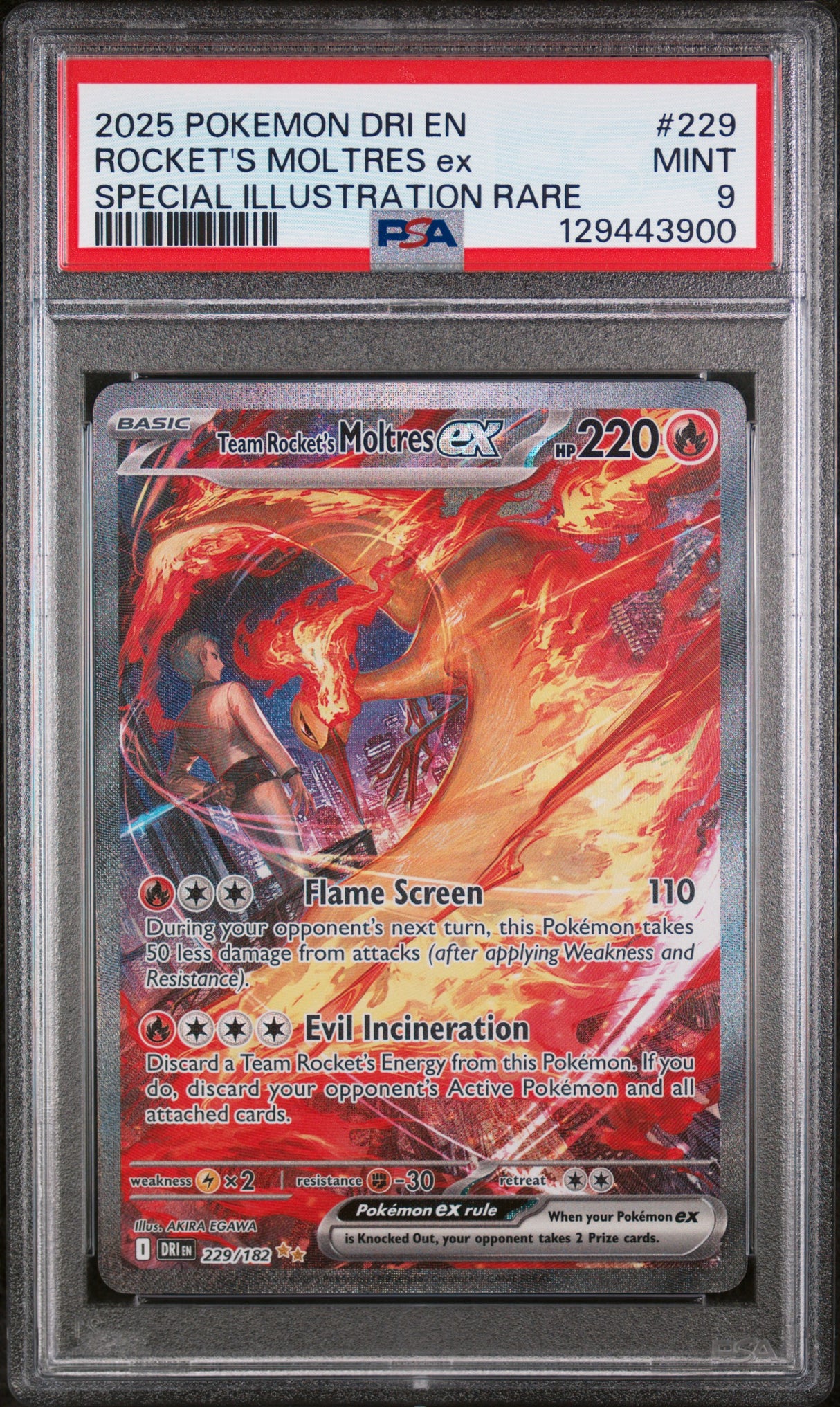 PSA 9 | Team Rocket's Moltres 229/182