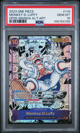 One Piece Monkey D. Luffy Manga OP05-119 PSA 10