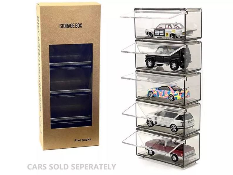 Diecast Storage Set of 5 Boxes Smoke