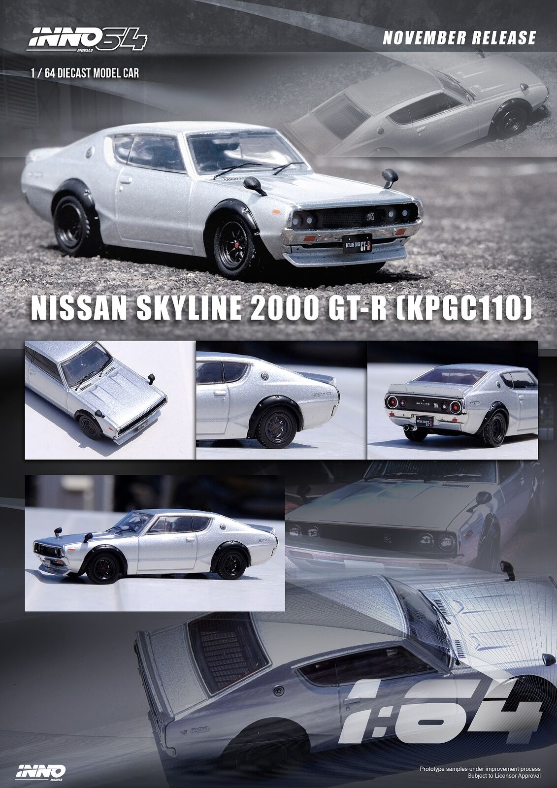 Nissan Skyline 2000 GT-R (KPGC110) Silver